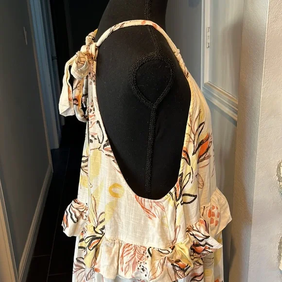 Free People Ruffled Oversized Cream Maxi Dress - Picture 7 of 10